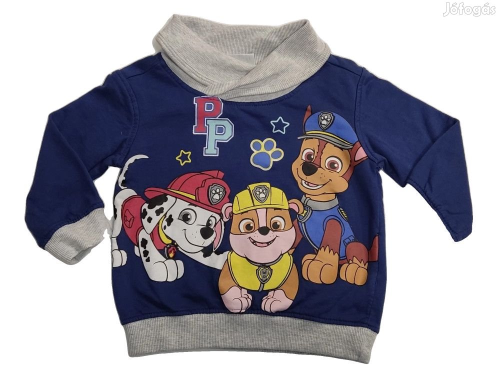 Paw Patrol Új (címkés) Fiú Pulóver (Méret: 80)