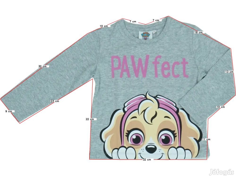 Paw Patrol Új (címkés) Lány Hosszú ujjú felső (Méret: 104)