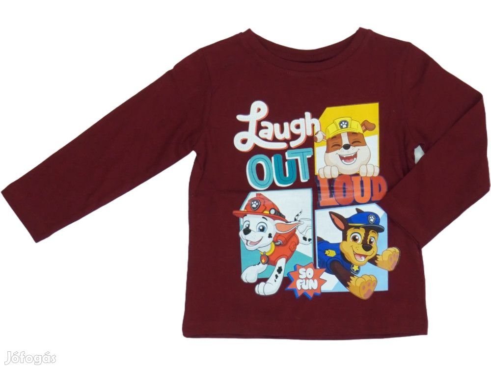 Paw Patrol Új (címkés) Lány Hosszú ujjú felső (Méret: 92)