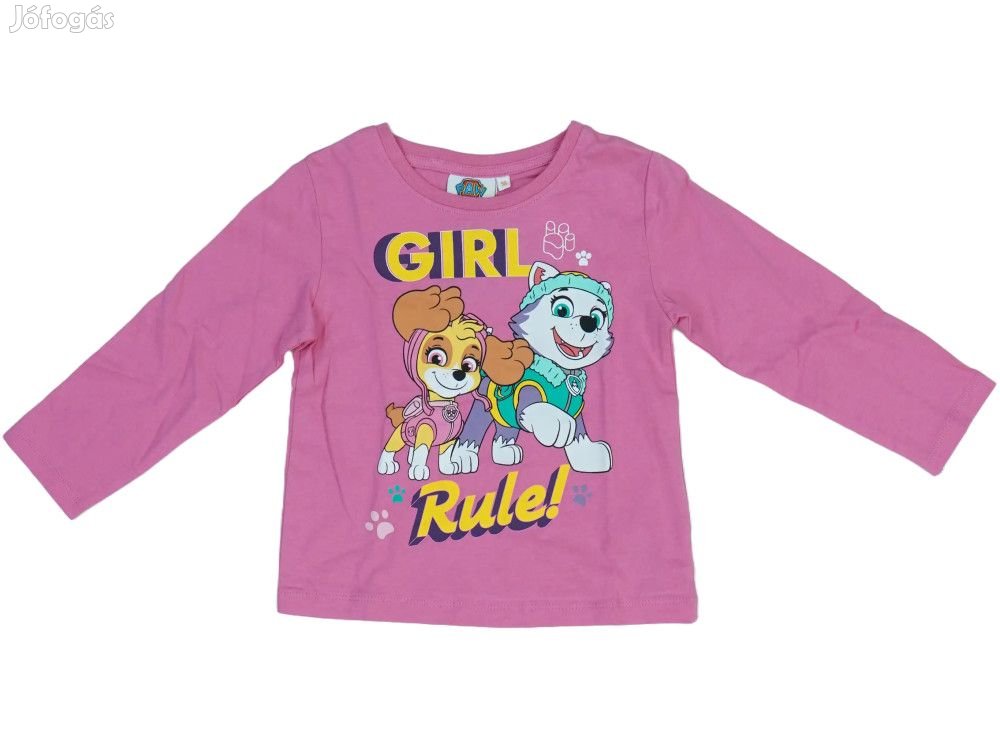 Paw Patrol Új (címkés) Lány Hosszú ujjú felső (Méret: 98)