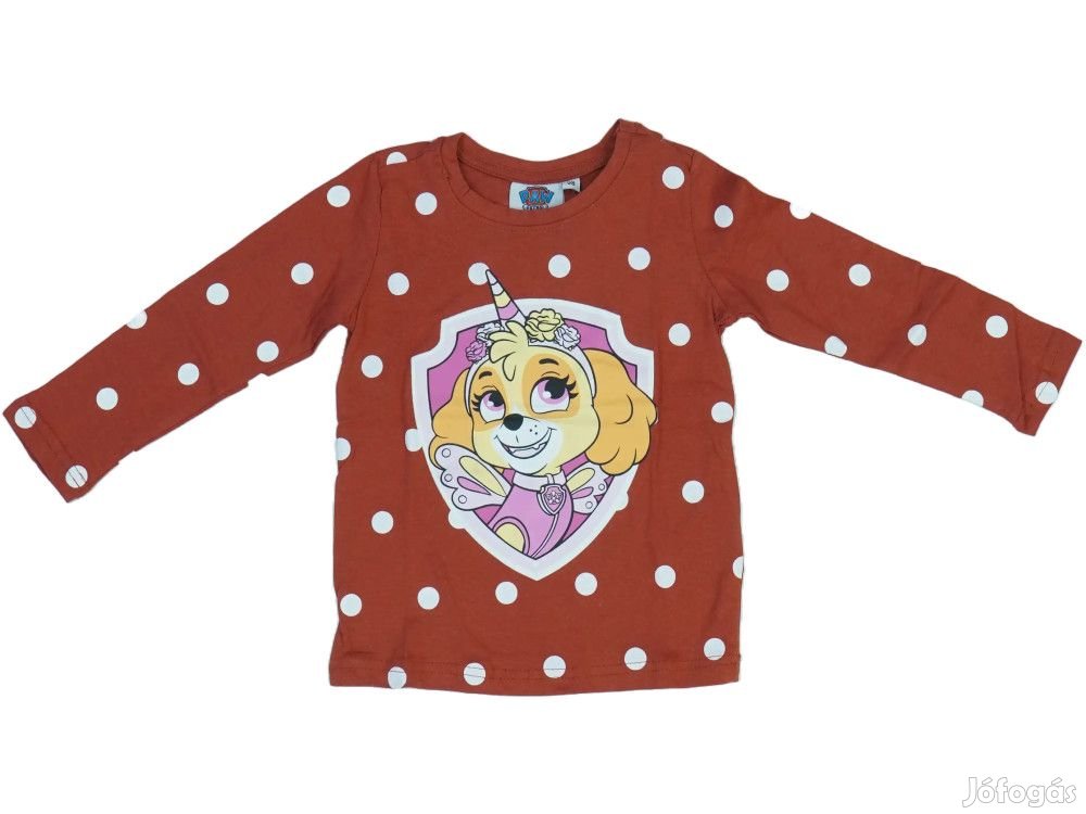 Paw Patrol Új (címkés) Lány Hosszú ujjú felső (Méret: 98)