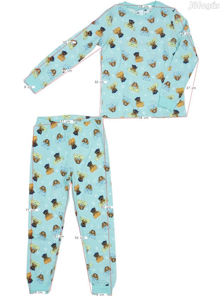 Paw Patrol Új (címkés) Lány Pizsama (Méret: 140)