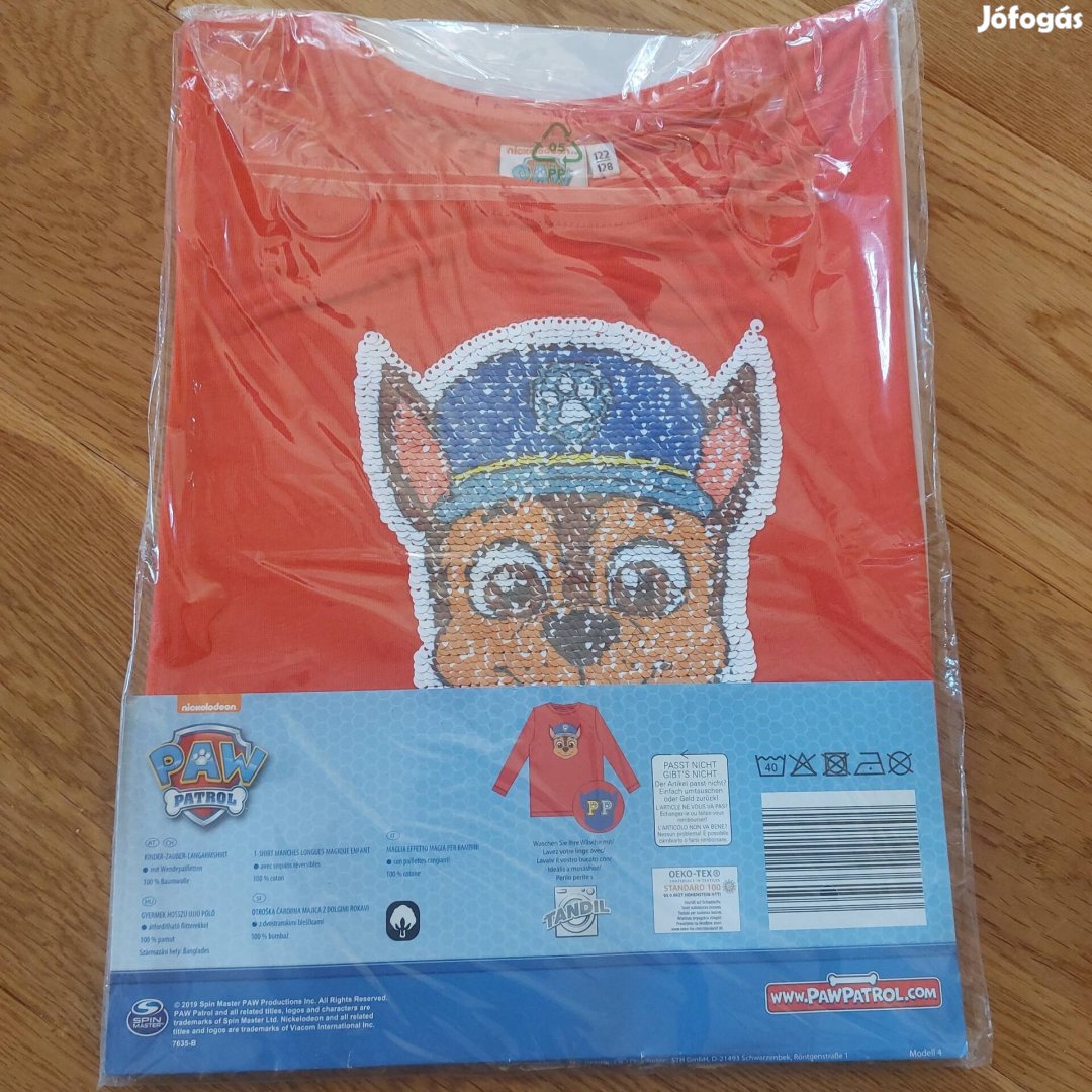 Paw Patrol mancs őrjarat 122-128 pamut felso uj csomagolt!