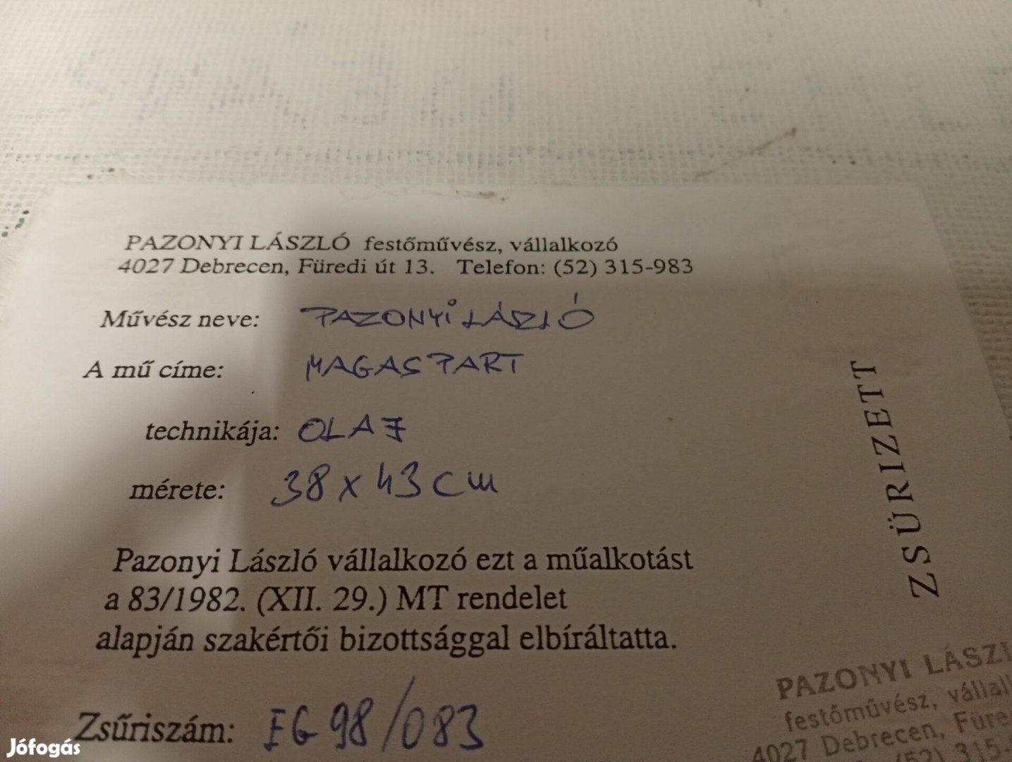 Pazonyi László festmény