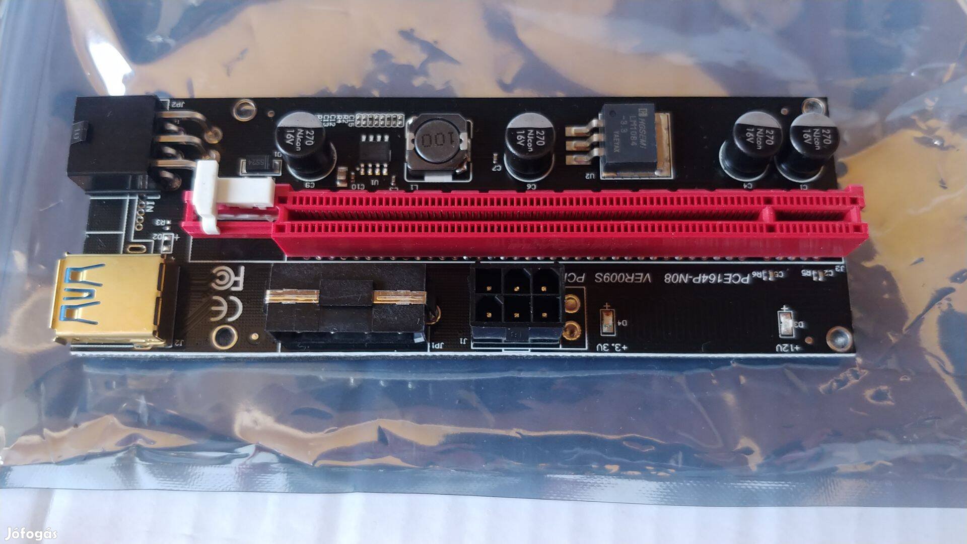 Pci-e bővítő kártya Raiser X1 to X16 Slot vga kártyához is