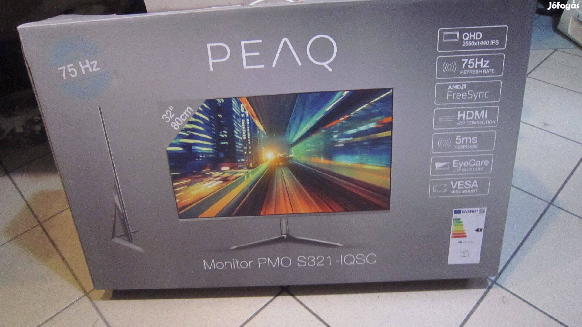 Peaq PMO S321-1Qsc új 32'' Sík Wqhd 75 Hz 16:9 IPS LED Monitor