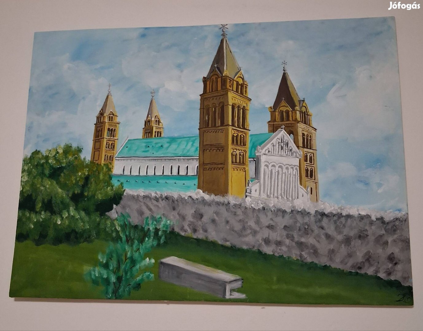 Pécs, Székesegyház akril festmény 50x70cm