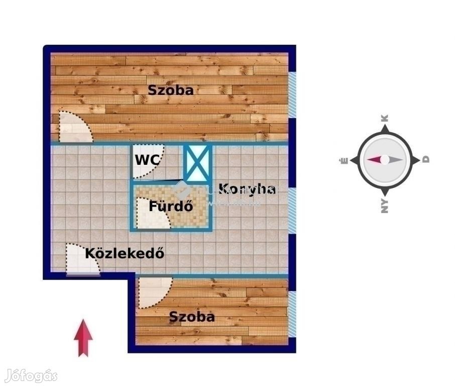 Pécsi 46 nm-es lakás eladó