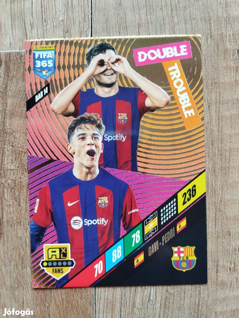 Pedri Gavi (Barcelona) FIFA 365 2024 Double Trouble focis kártya