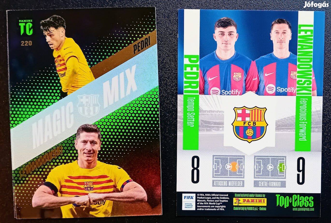 Pedri, Lewandowski Barcelona Magic Mix focis kártya Top Class 2024