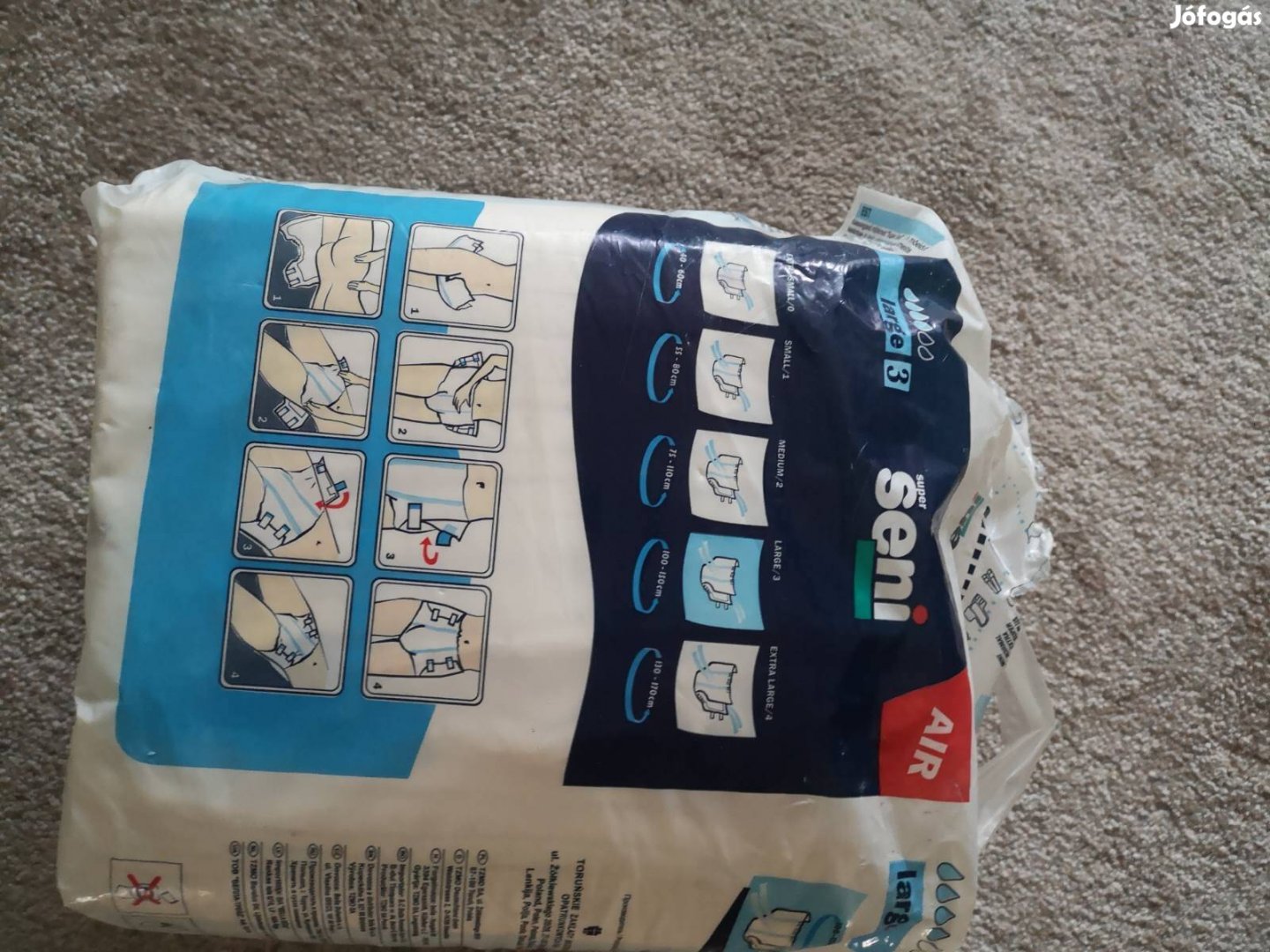 Pelenka fenőtt méret