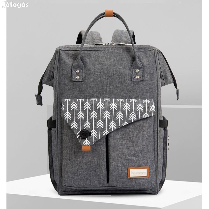 Pelenkázó hátizsák, hátitáska szürke színben (MB-1118GA-GREY)