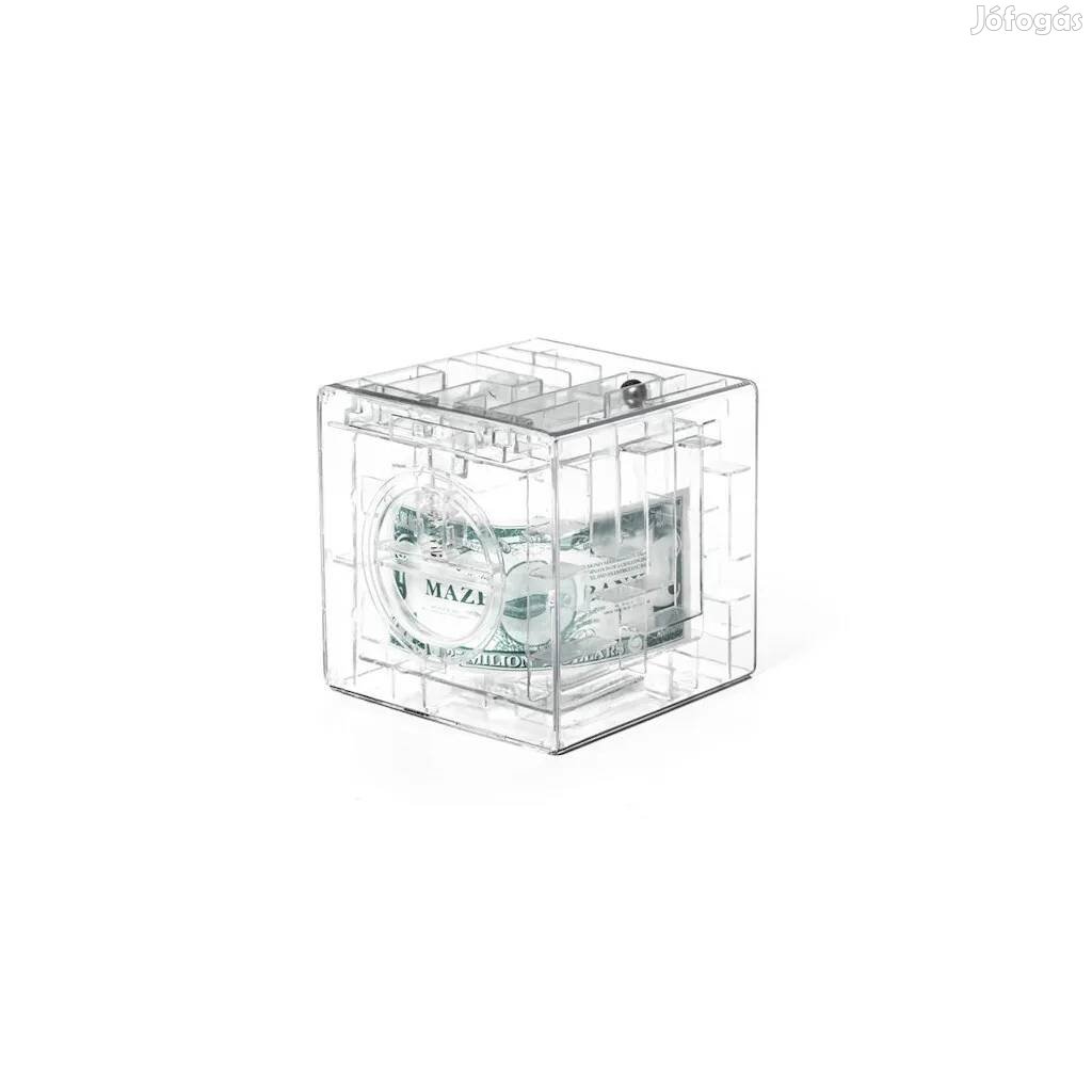 Pénzes doboz labirintus puzzle átlátszó 10cm