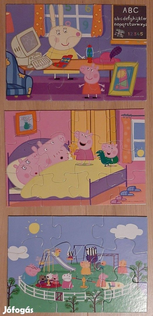 Peppa 3 db puzzle doboz nélkül - hiánytalan