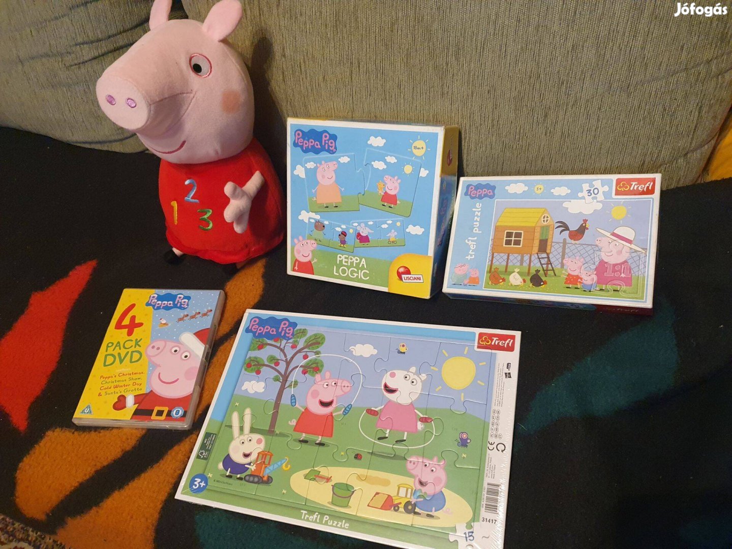 Peppa Malac Logic párosító játék, puzzle, plüss, DVD