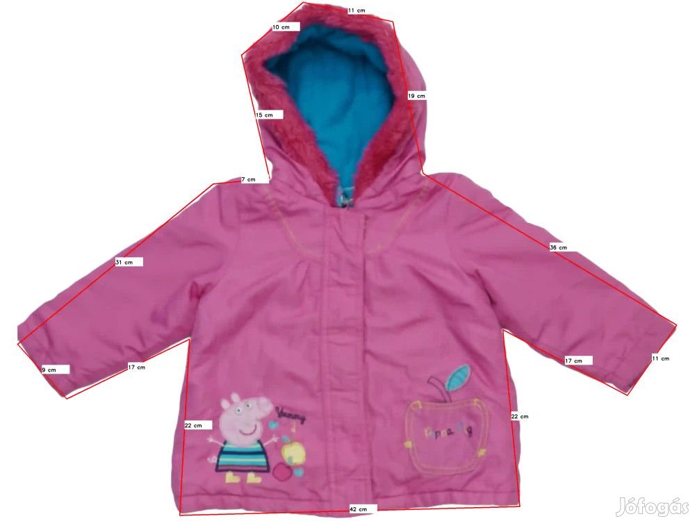 Peppa Pig Használt (hibás) Lány Télikabát (Méret: 92)