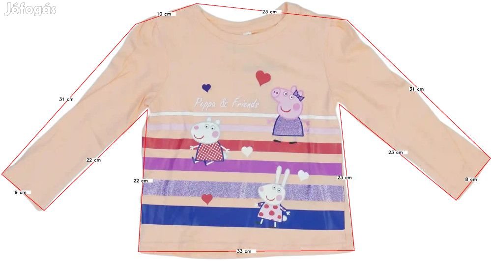 Peppa Pig Új (címkés) Lány Hosszú ujjú felső (Méret: 110)