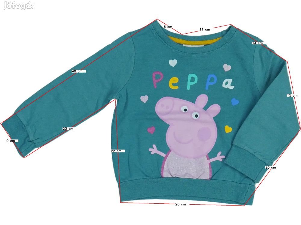 Peppa Pig Új (címkés) Lány Pulóver (Méret: 92)