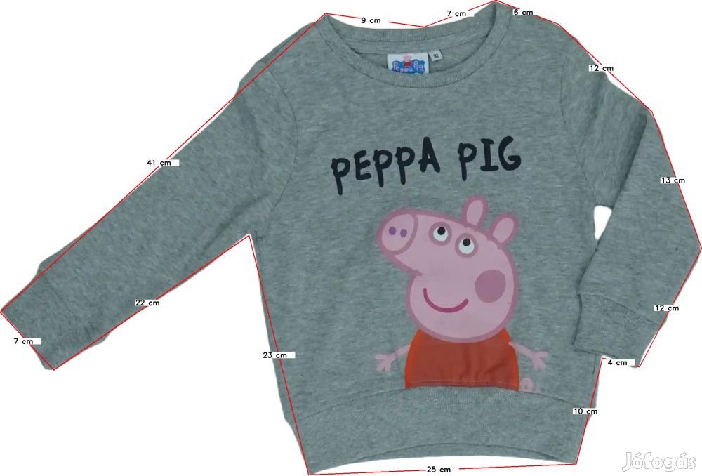 Peppa Pig Új (címkés) Uniszex (gyerek) Kapucnis pulóver (Méret: 92)