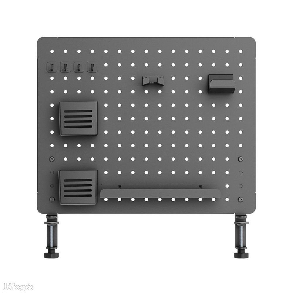 Perforált tábla, pegboard, rendszerező íróasztalhoz, fekete 57,5x52cm