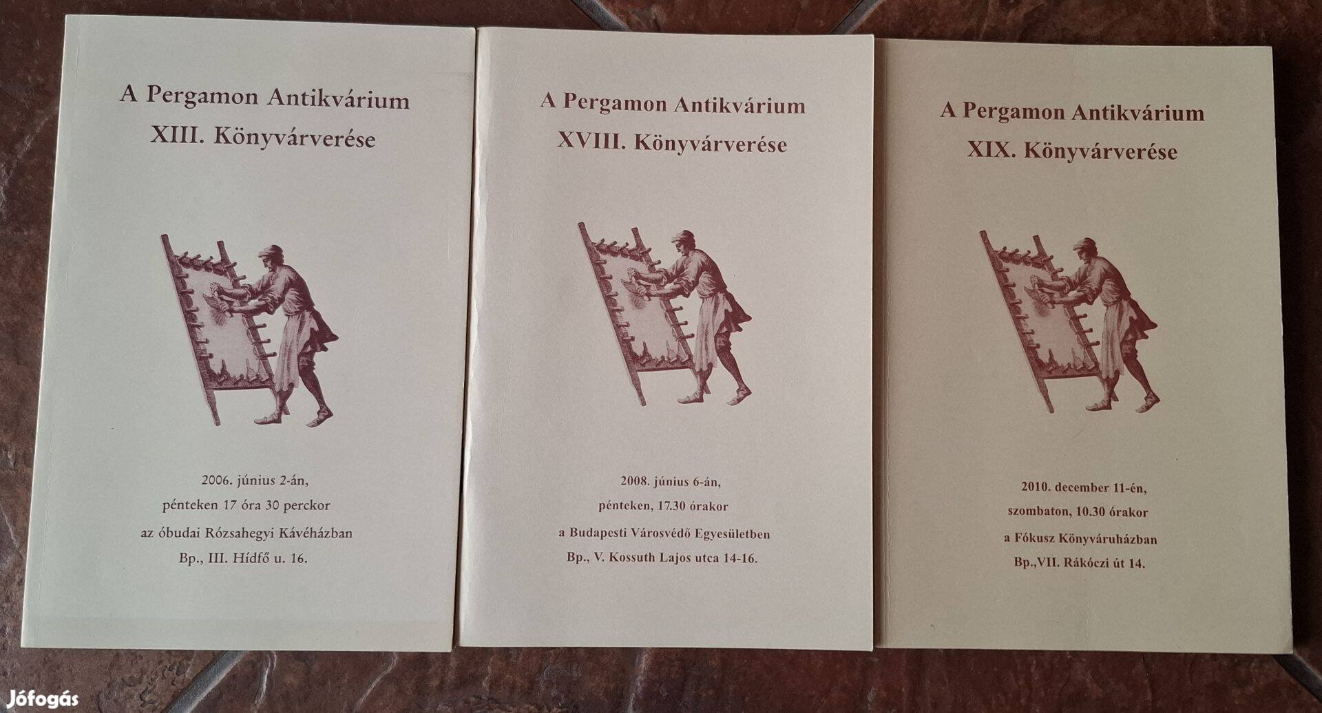 Pergamon antikvárium aukciós katalógusai