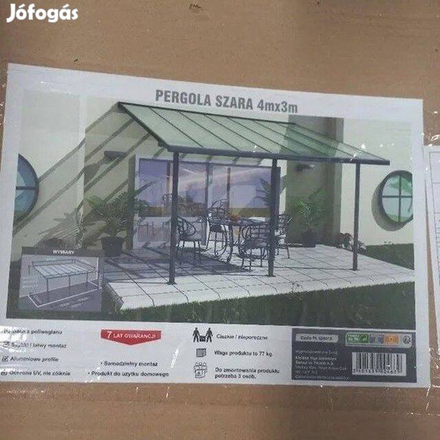 Pergola, amire vágytál! "Szara" 4x3 m Új