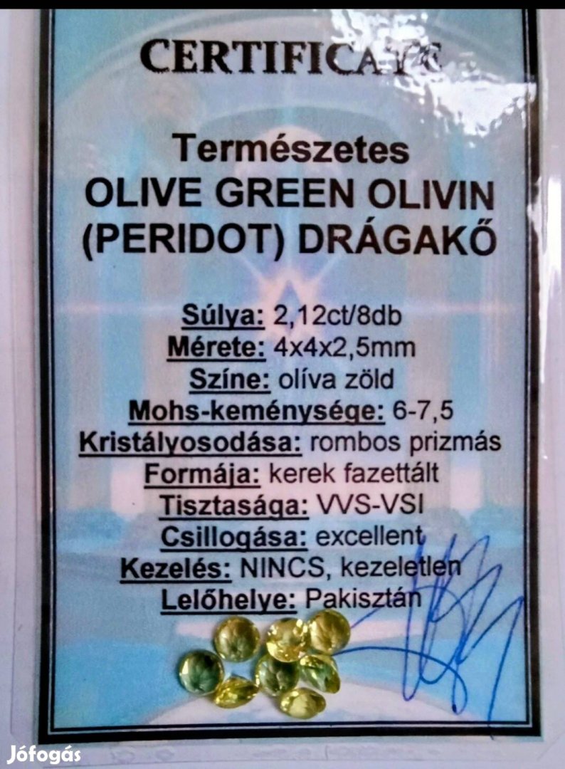 Peridot Drágakő 2,12ct VVS-VSI 15,000ft