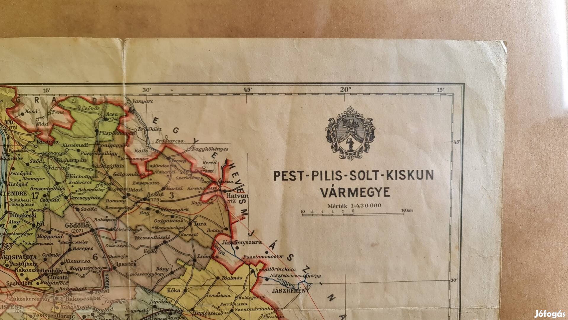 Pest-Pilis-Solt-Kiskun vármegye színes térképe