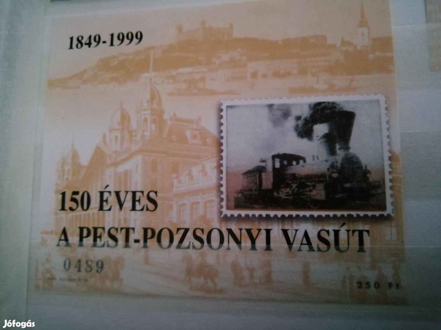 Pest-Pozsonyi vasút 150 éves 1999-es emlékív