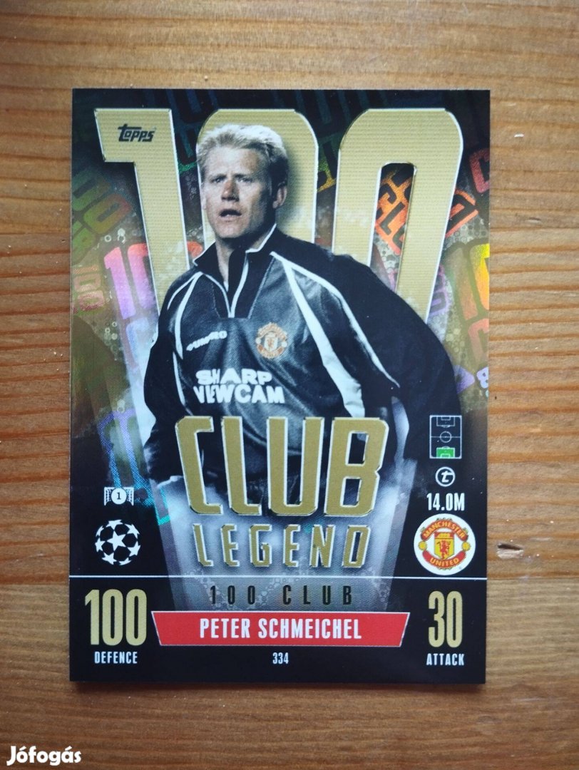 Peter Schmeichel Manchester 100 Club Bajnokok Ligája Extra 2023 kártya