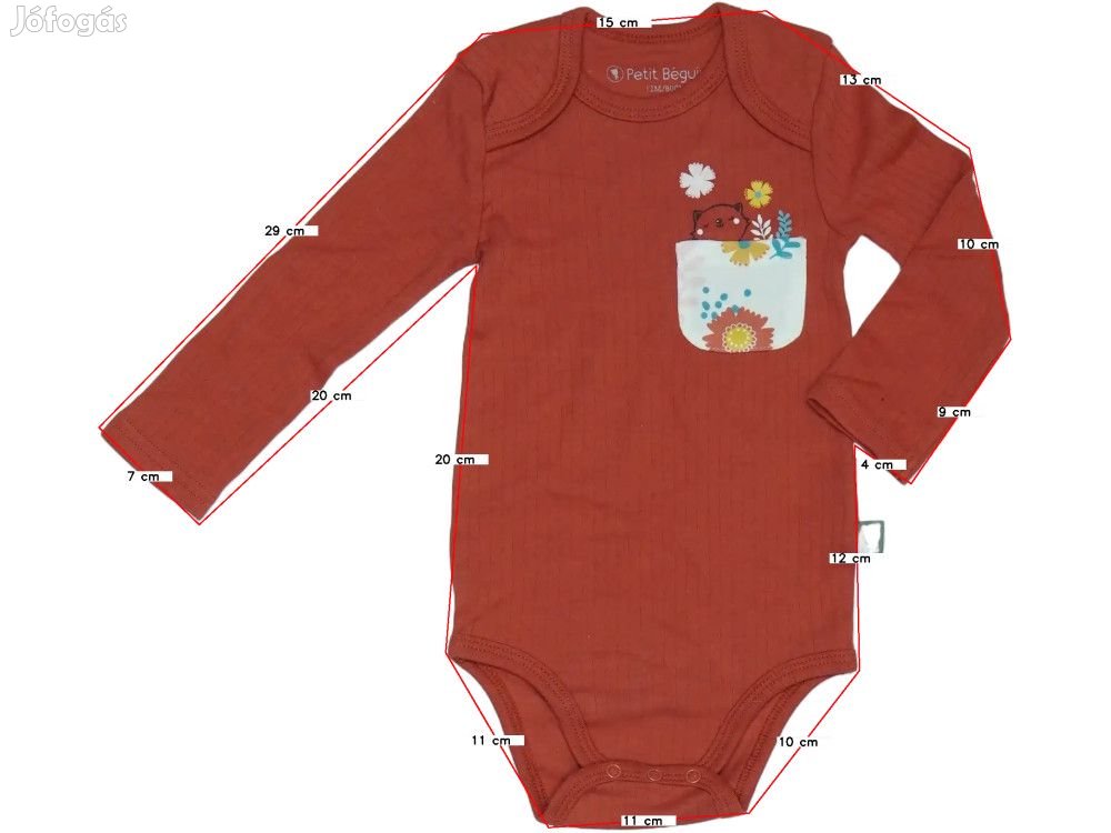 Petit Béguin Új (címke nélküli) Lány Hosszú ujjú body (Méret: 80)