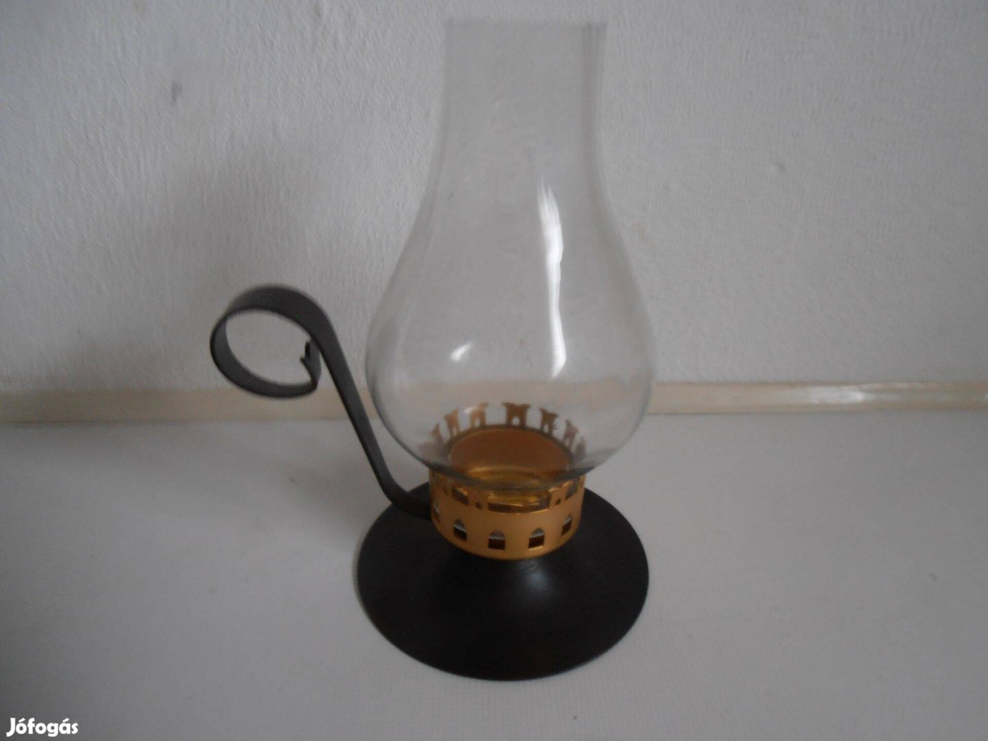 Petróleum lámpa, mécses alakú gyertya tartó