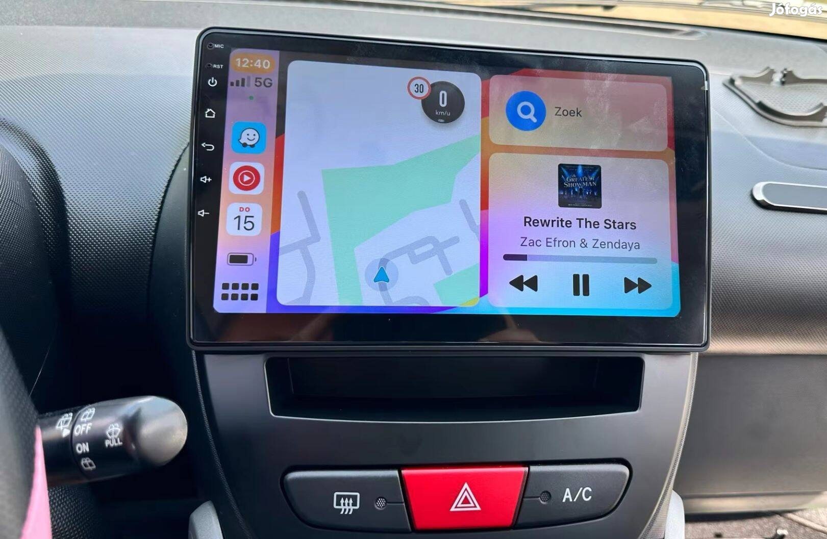 Peugeot 107 Android Rádió 2Din Multimédia Kijelző Navigáció Carplay