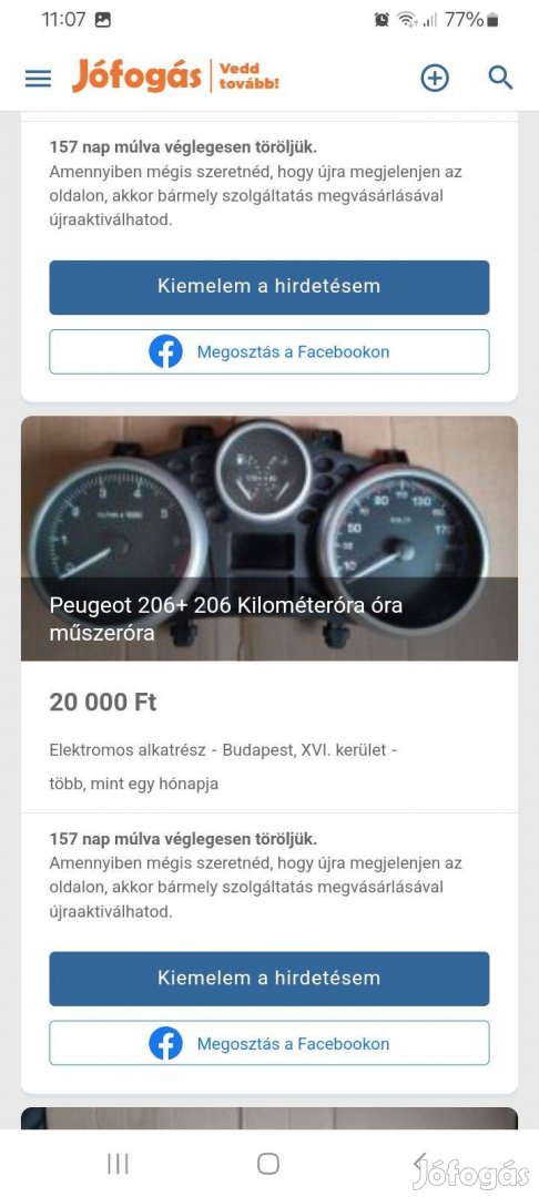 Peugeot 206 + műszeróra óra kilóméteróra