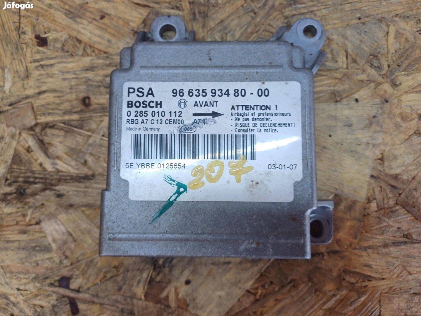 Peugeot 207 2006-2014 Légzsákvezérlő Elektronika 9663593480