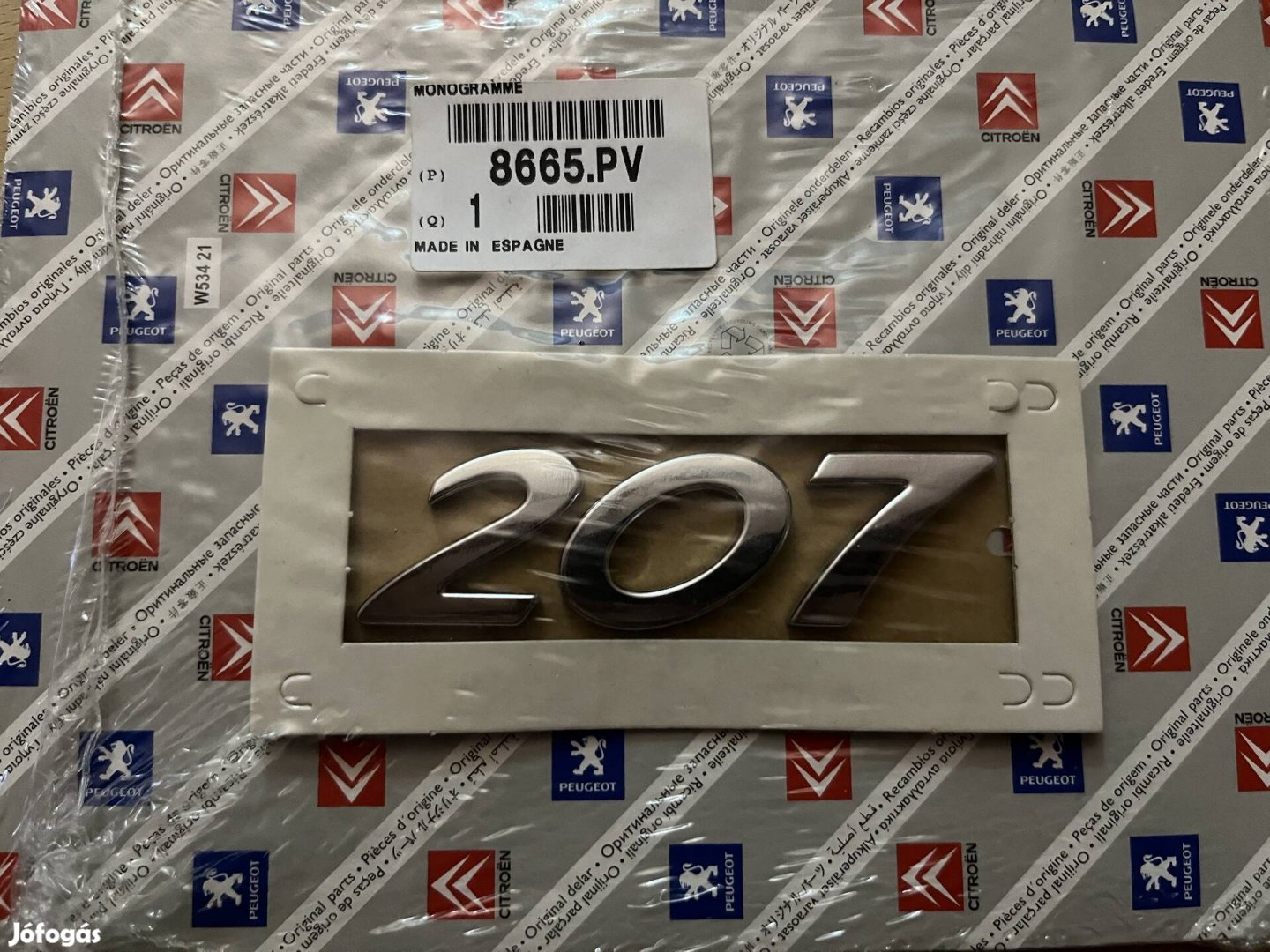 Peugeot 207 típusjelzés 8665.pv 8665pv