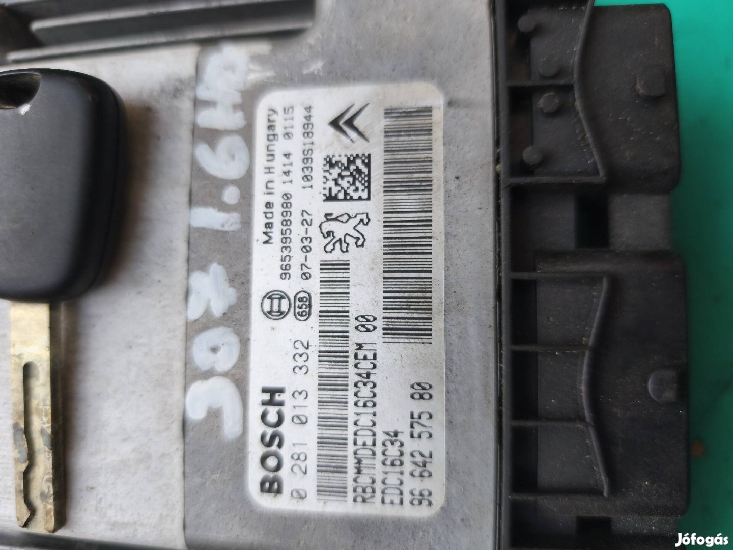 Peugeot 307 1.6 HDI motorvezérlő bsi kulcs 