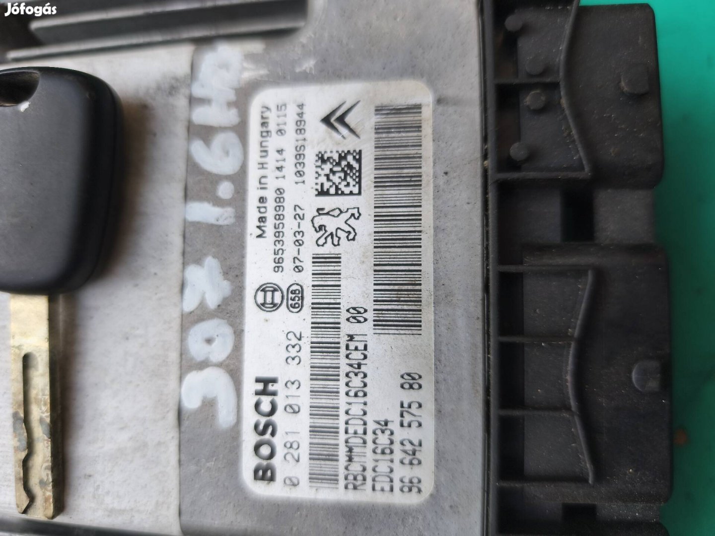 Peugeot 307 1.6 hdi motorvezérlő bsi kulcs 