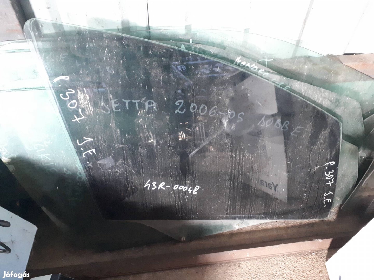 Peugeot 307, 2003,  jobb első  lejáró ajtóüveg 43R-00048