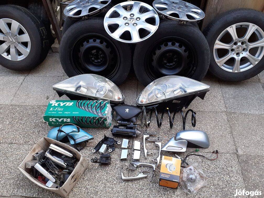 Peugeot 807 bal első lámpa, tükrök, ülések, Téli gumik, kerekek