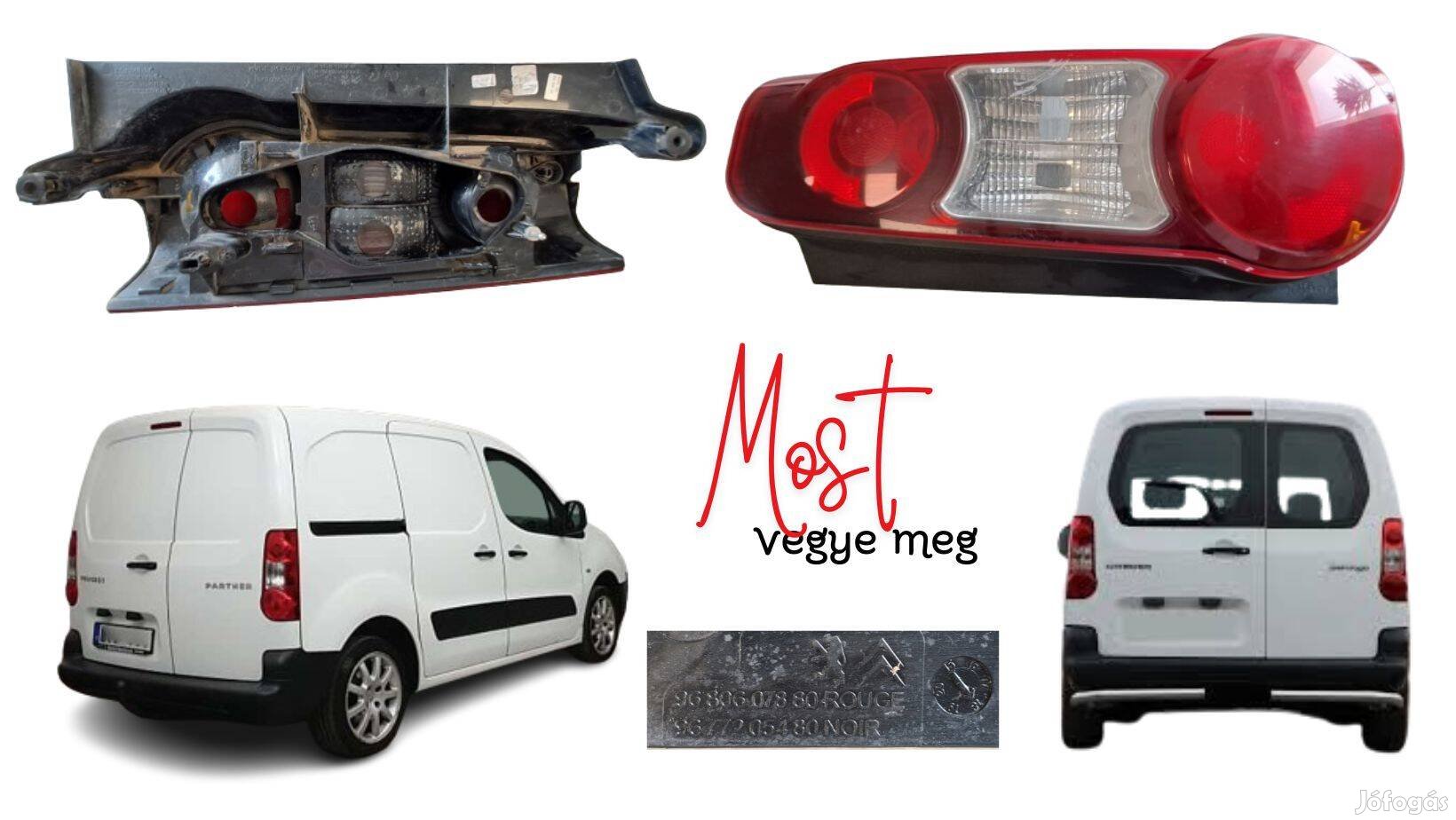 Peugeot Partner, Citroen Berlingo vezető oldali hátsó lámpa 9680607880