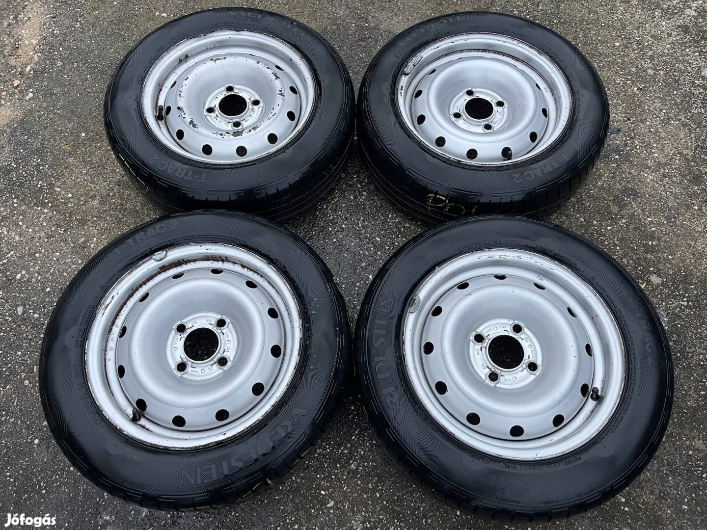 Peugeot, Citroen 4x108 14" lemezfelni 175/65r14 nyári gumikkal
