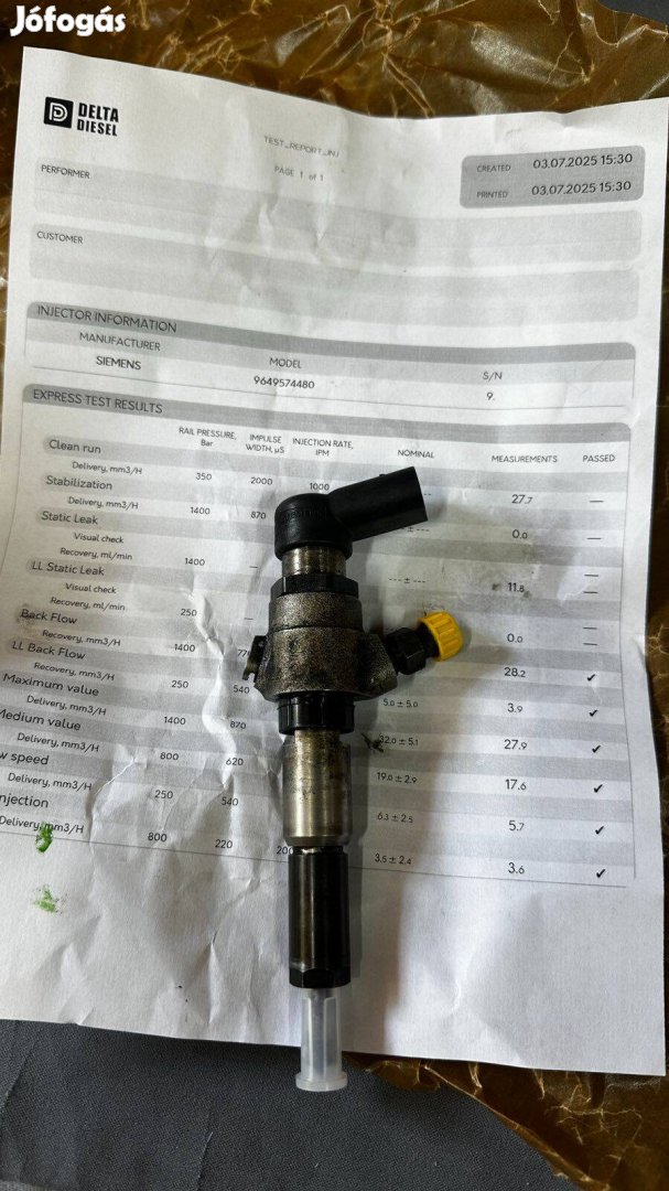 Peugeot citroen 1.4 hdi siemens porlasztók 9649574480 9655304880