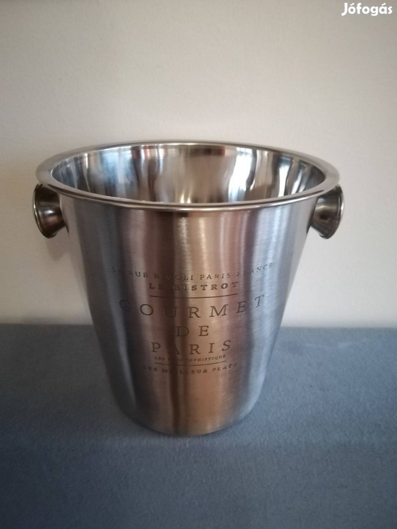 Pezsgőhűtő vödör Inox Átm 21cm , magasság 23 cm kb 5 liter