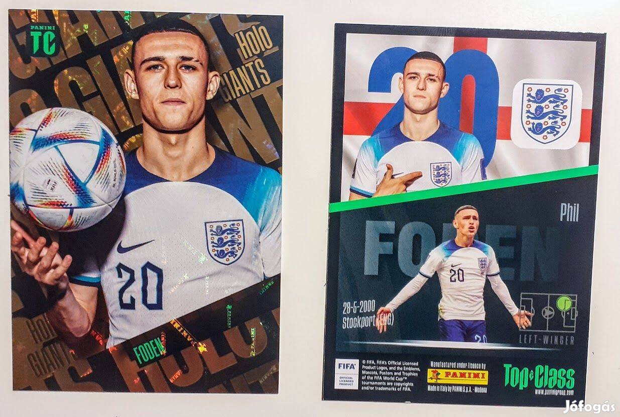 Phil Foden Anglia Holo Giants focis kártya Panini Top Class 2023