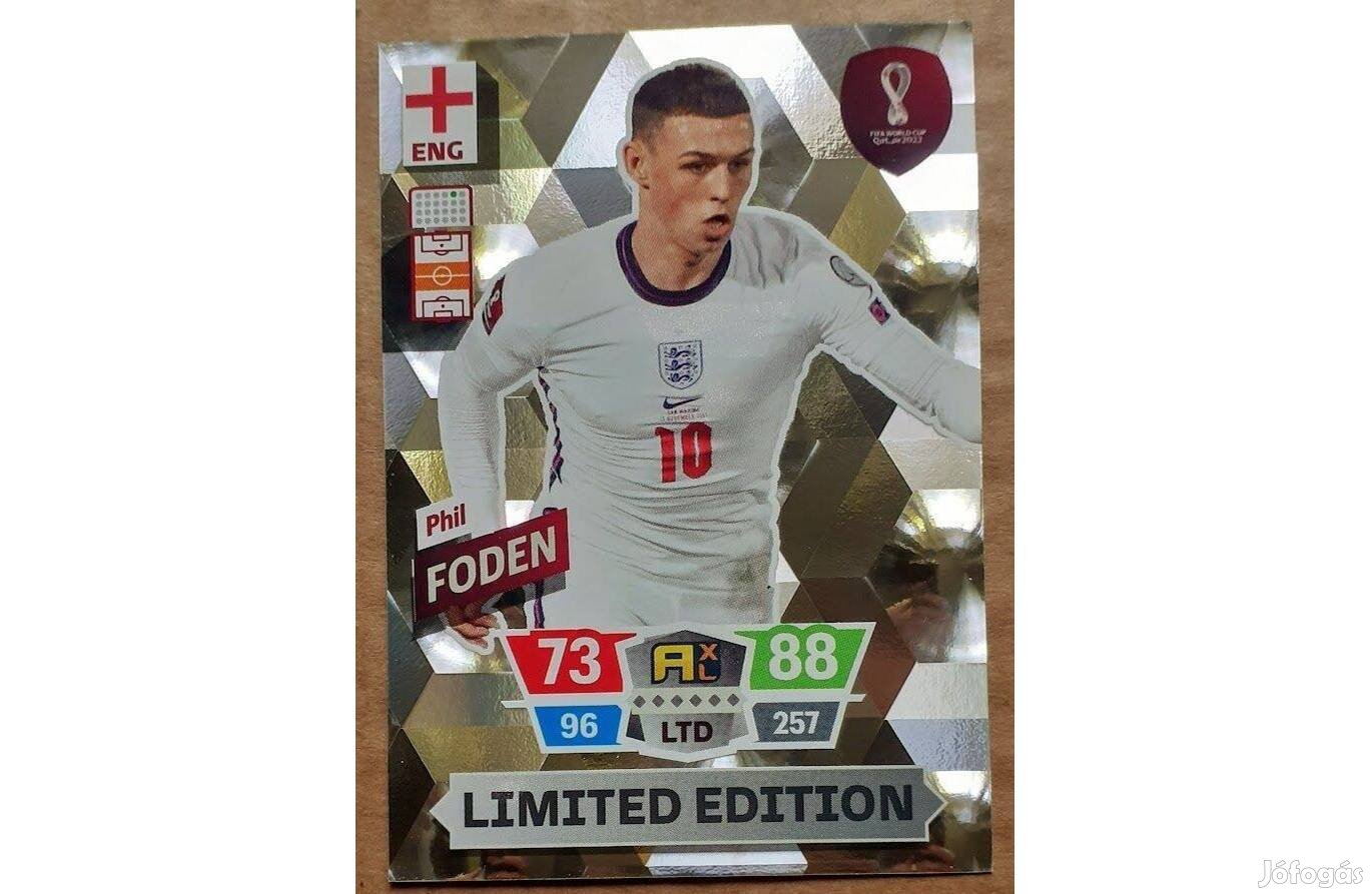 Phil Foden Anglia Limited focis kártya FIFA World Cup Qatar 2022