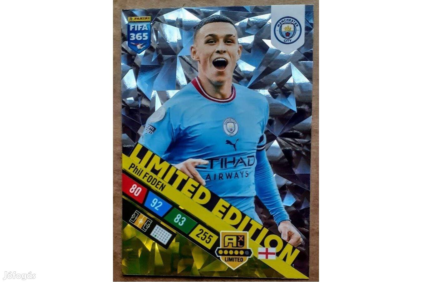 Phil Foden Manchester City Limited focis kártya Panini FIFA 365 2023