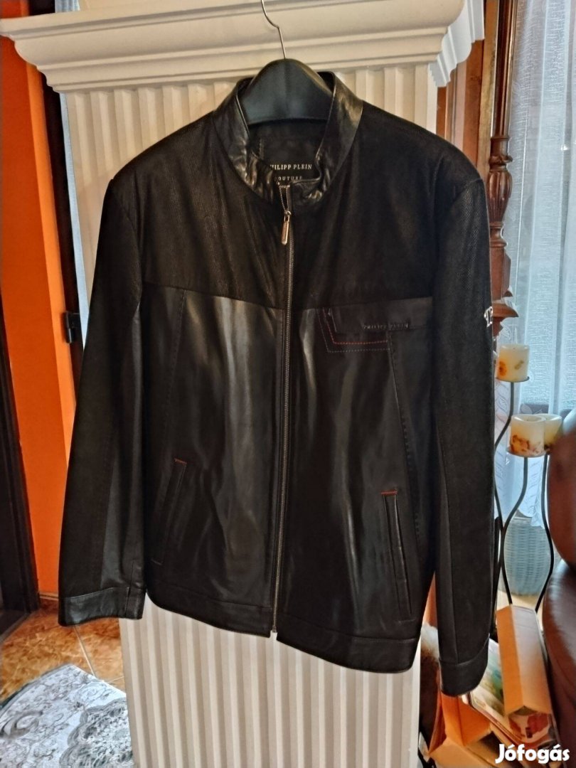 Philip Plein bőrkabát L méret új eladó