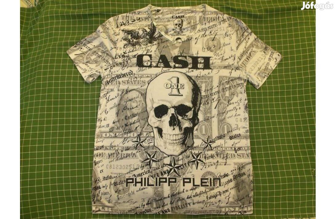 Philipp Plein Cash férfi póló XL-es szélessége 57cm