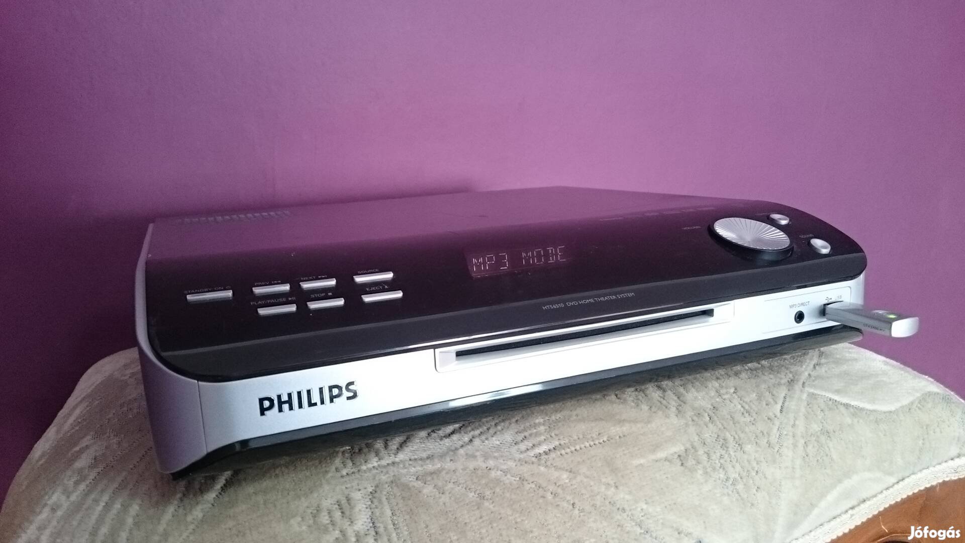 Philips 2.1 DVD USB rádiós erősítő , AUX, házimozi 